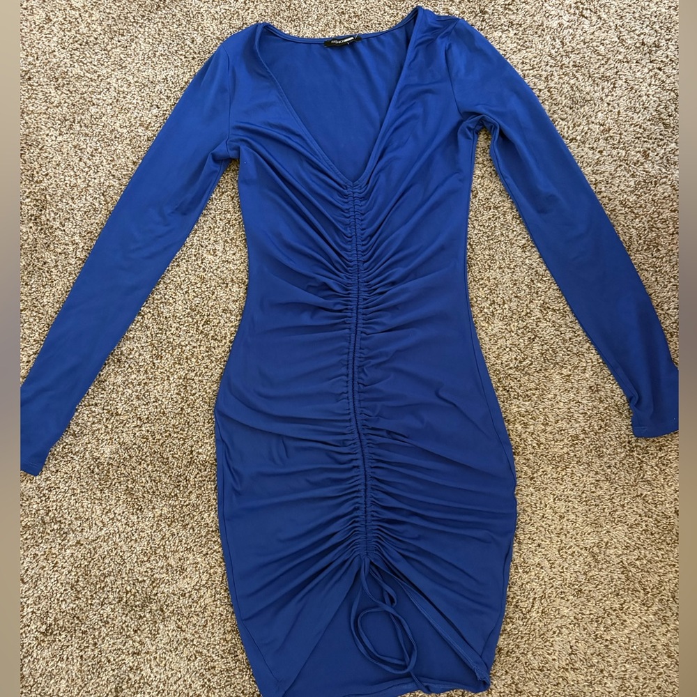 Fashion Nova Royal Blue Long Sleeve Dress